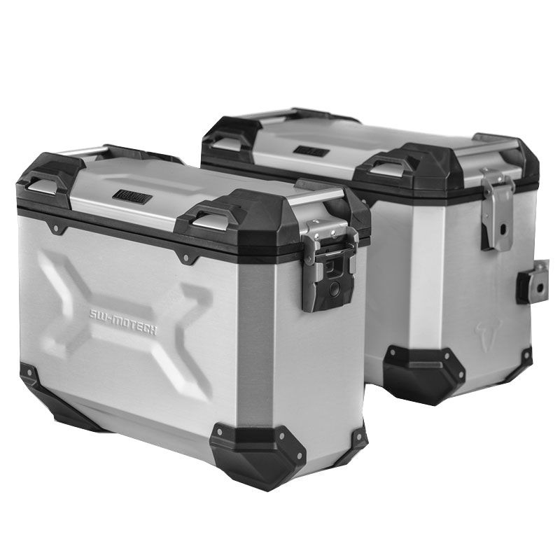 Valise SW-MOTECH KIT COMPLET TRAX ADVENTURE GRIS ANODISE 37/37 L