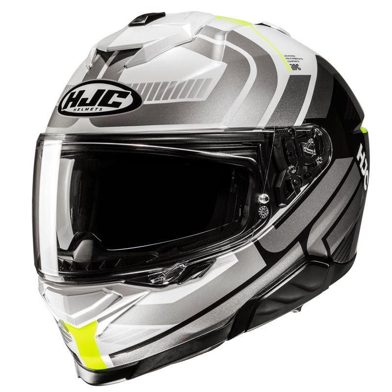 HJC Casque intégral HJC I71 - VIZ — gris, blanc et jaune