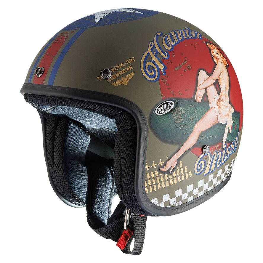 Casque jet Premier JET CLASSIC PINUP MILI BM