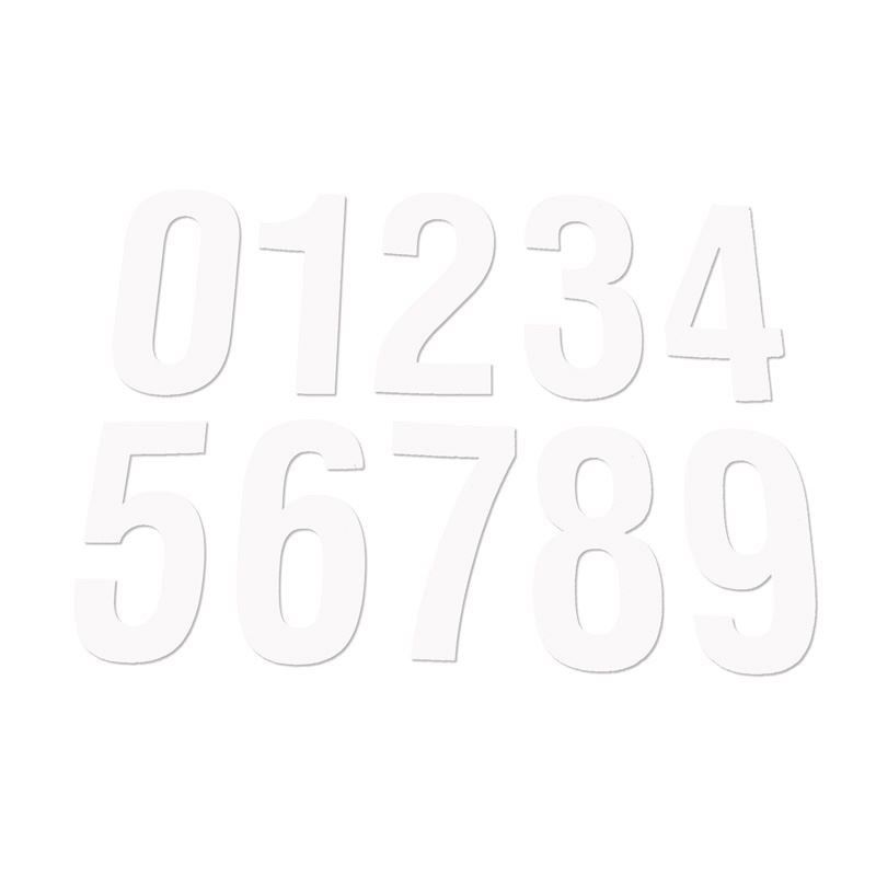 Stickers Chaft numéro de course 2 (lot de 3 -14 x 7 cm) Blanc