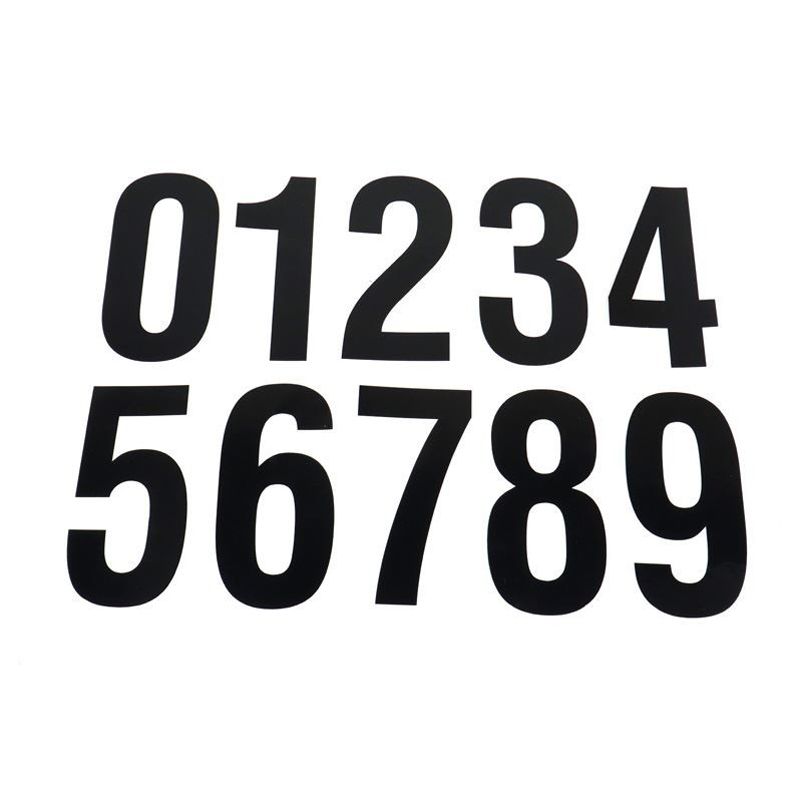 Image of Stickers Chaft numéro de course 4 (lot de 3 -14 x 7 cm) noir