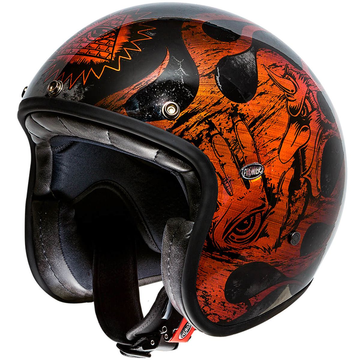 Casque jet Premier LE PETIT CLASSIC - BD - CHROMED