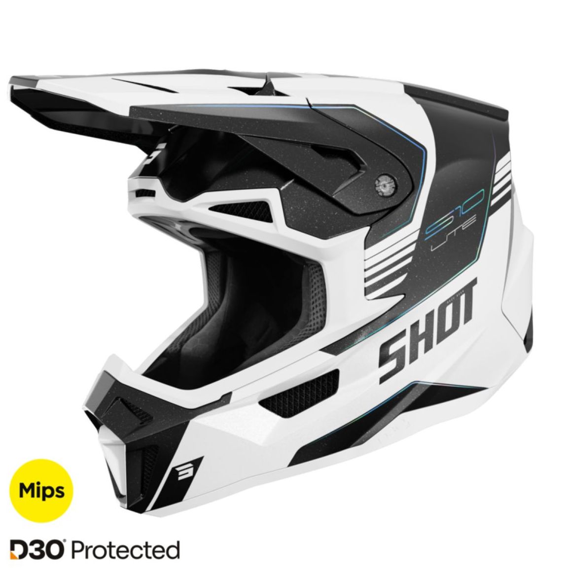 SHOT Casque cross Shot LITE - S10 2025 — noir et blanc