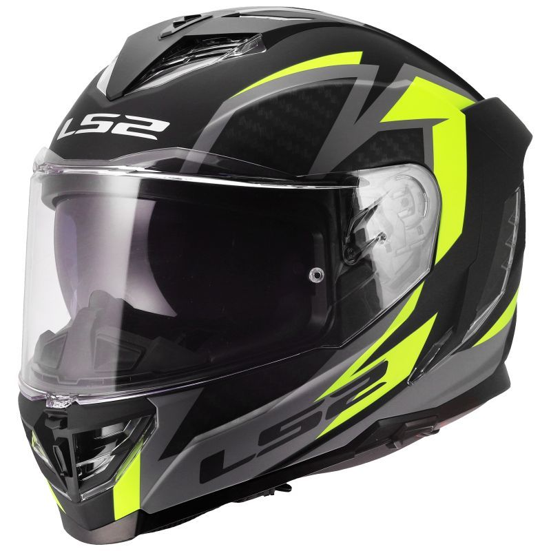 LS2 Casque intégral LS2 FF818 - STORM III - DYNAMO — noir et jaune