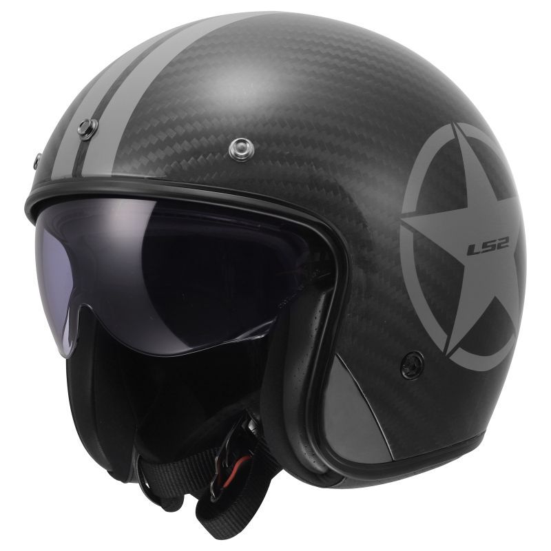 Casque jet LS2 OF601 BOB II CARBON STAR