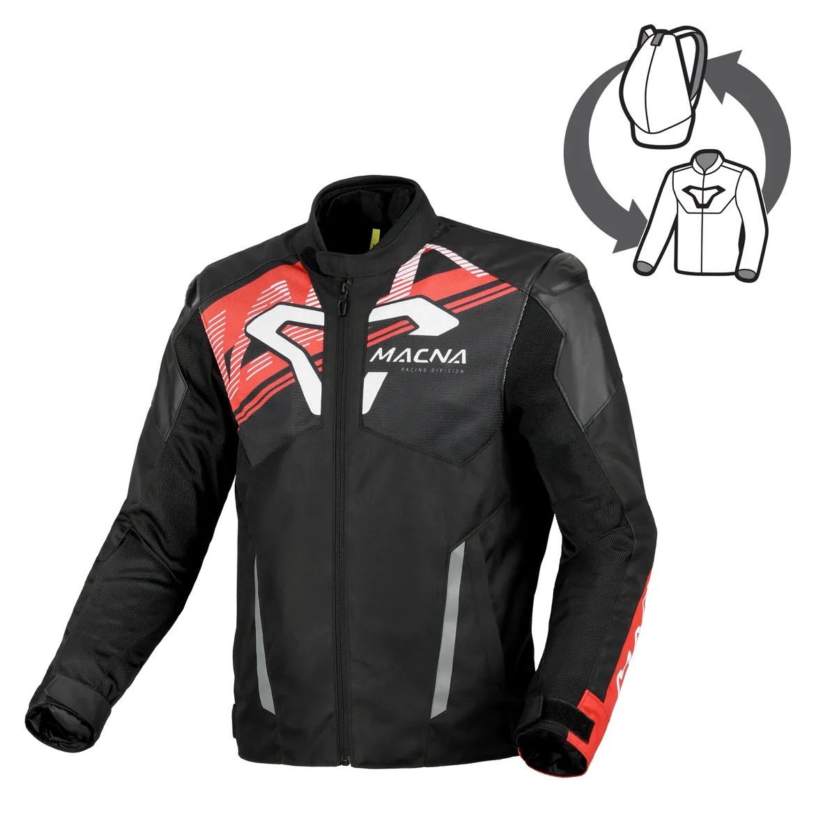 MACNA Veste Moto Macna SEVENT — noir, rouge et blanc