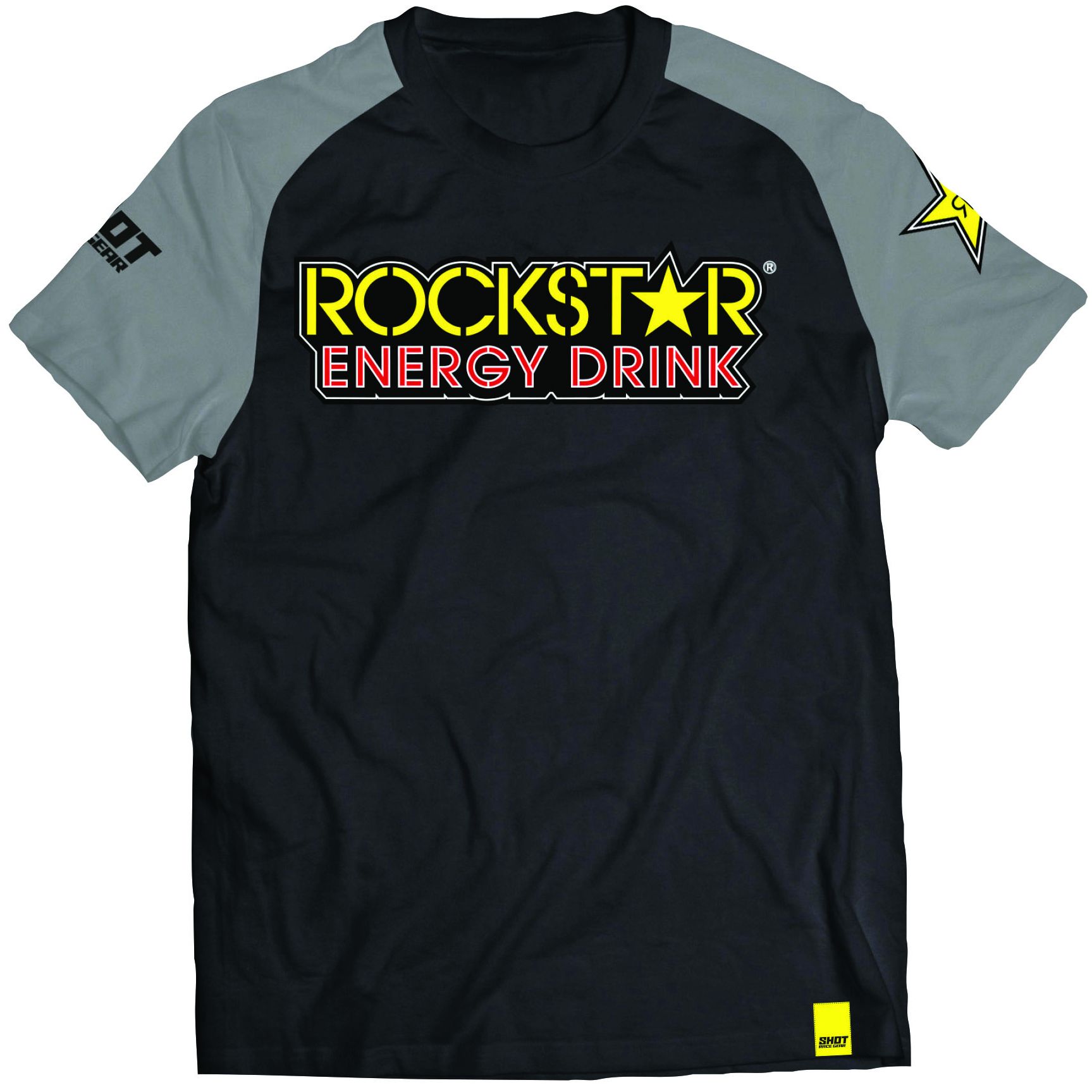 Image of Shot Rockstar Energy T-Shirt Noir Gris Jaune XL
