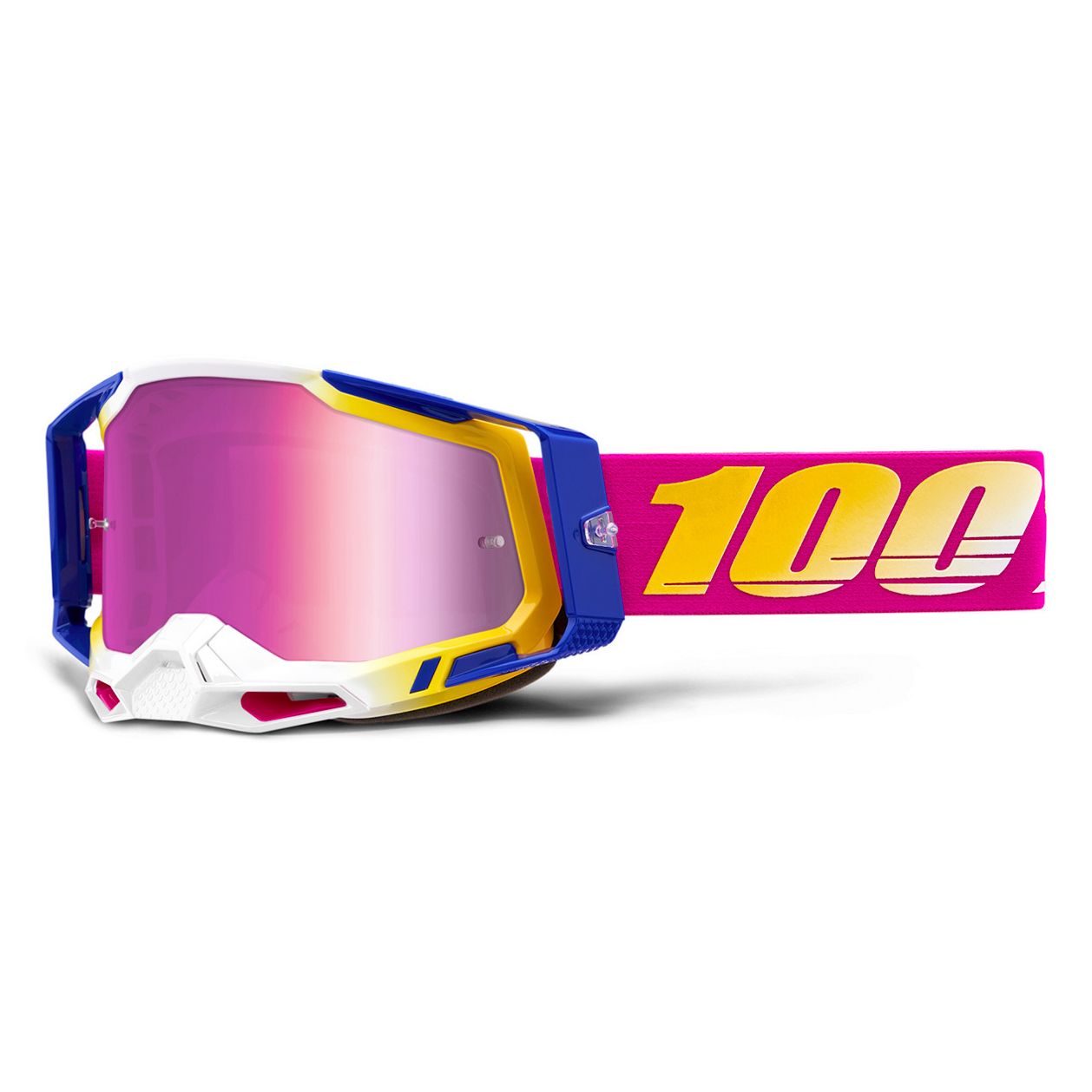 Masque cross 100% RACECRAFT 2 - MISSION - IRIDIUM PINK 2023