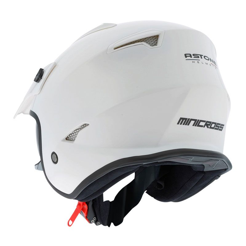 Blanc Brillant Astone Helmets Casque Moto Jet Minicross Taille L