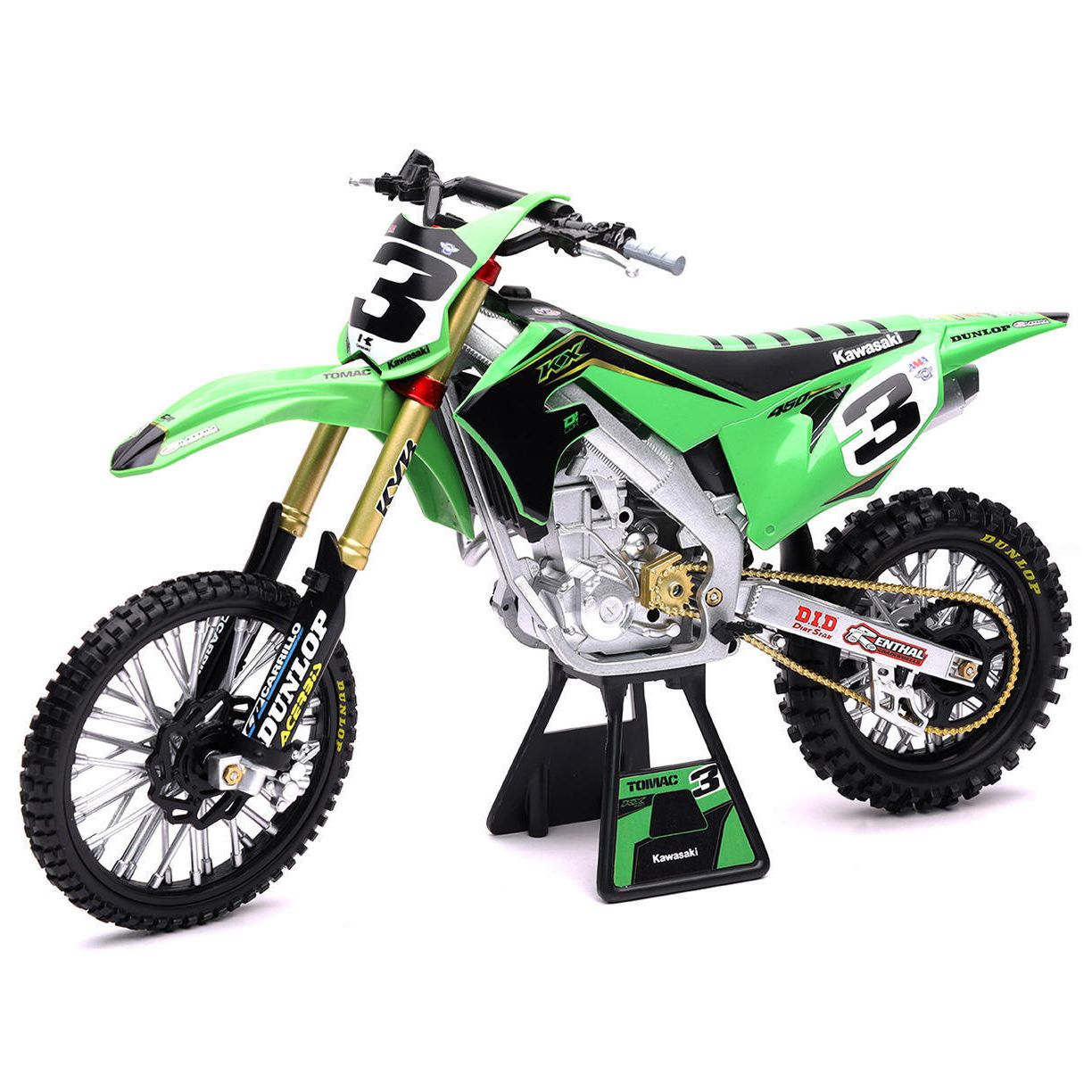 Miniature Newray Moto Kawasaki 450 KXF E. TOMAC - Echelle 1/6°