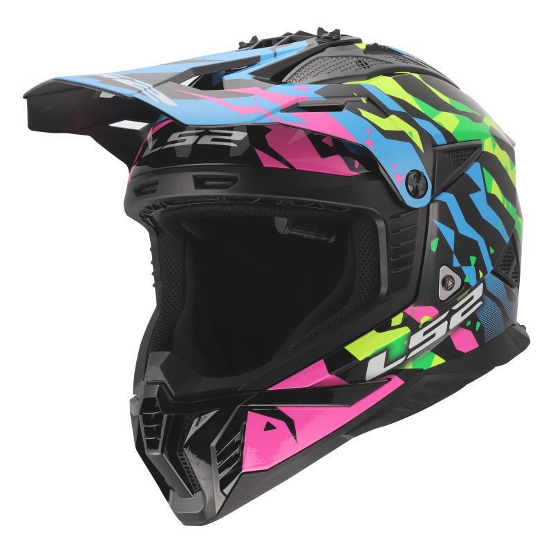 LS2 Casque cross LS2 MX708 FAST II GROTESK 2026 — bleu et vert