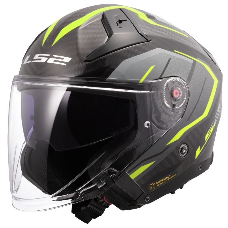LS2 Casque jet LS2 OF603 INFINITY II - CARBON URUS — carbone et jaune