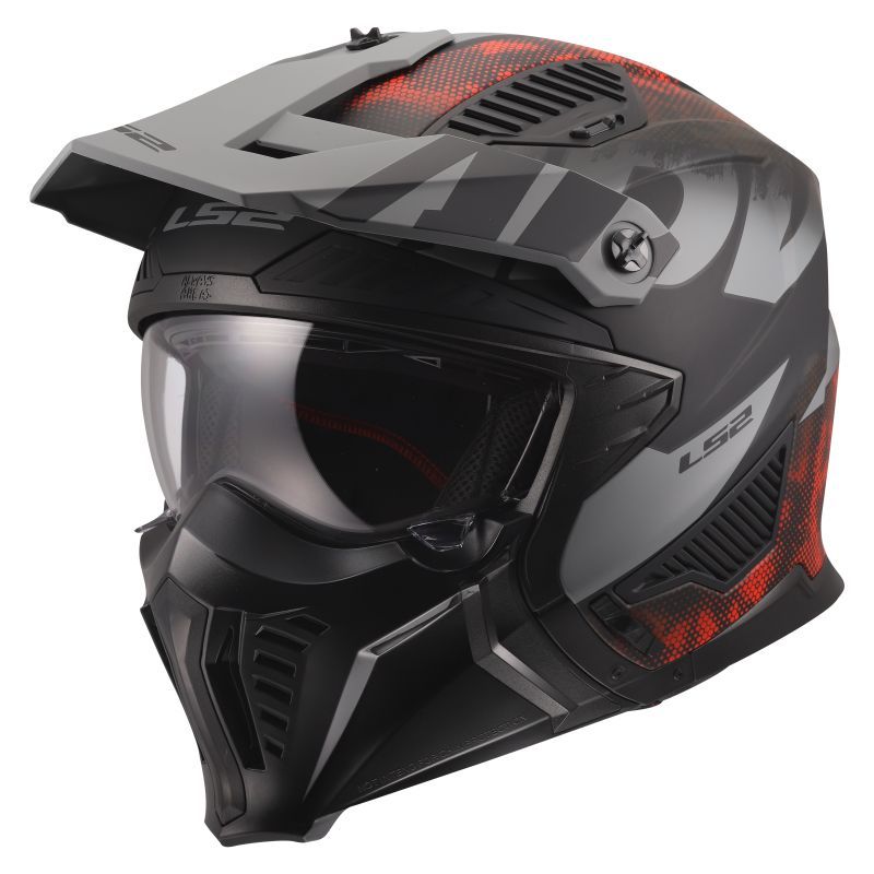 LS2 Casque jet LS2 OF606 DRIFTER - GAS — gris et rouge