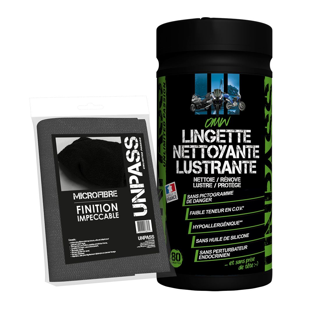 Lingettes Unpass OMW Boite de 80 + microfibre en sachet