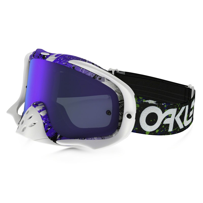 Masque Cross Oakley Crowbar Mx - Factory Pilot Splatter Green Purple Lens Iridium + Clear
