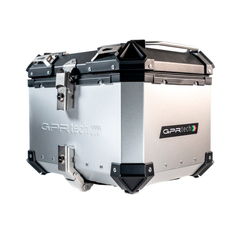 GPRTECH Top case GPR Tech ALPI-TECH Alu - Complet avec support - 45 litres — argent