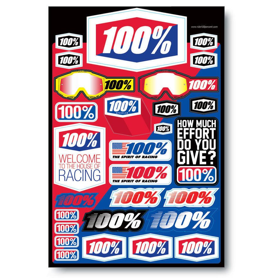 Planche de stickers 100% 28 autocollants