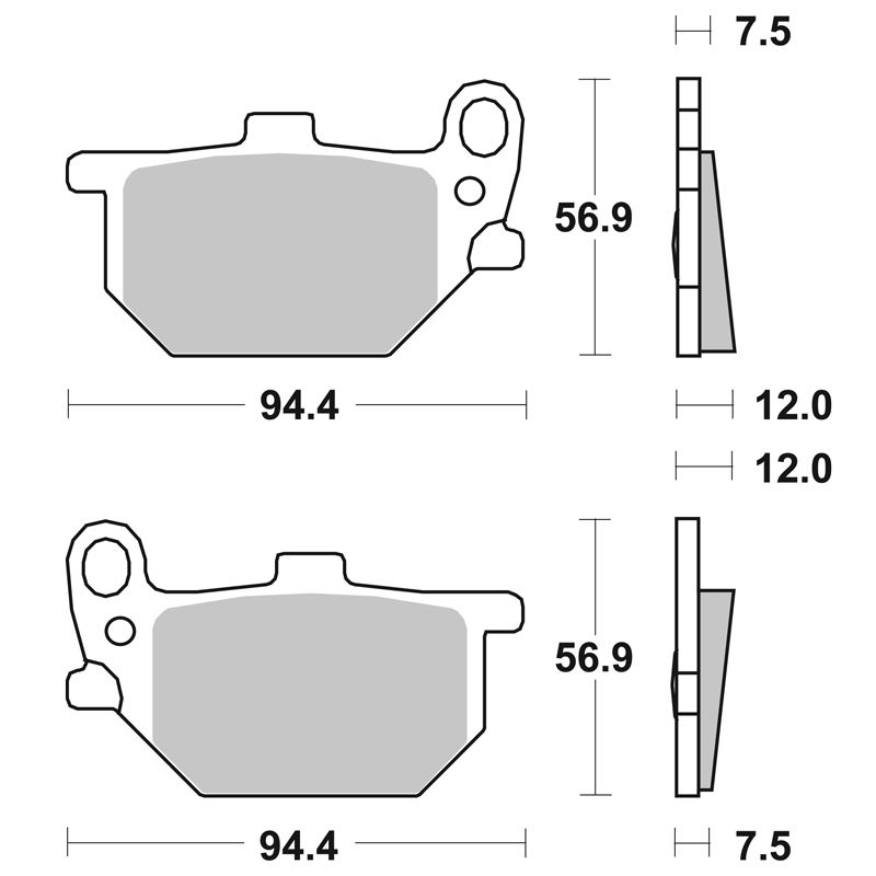 Image of Plaquettes de freins SBS 545HF Organique avant gauche/droit (selon modèle)