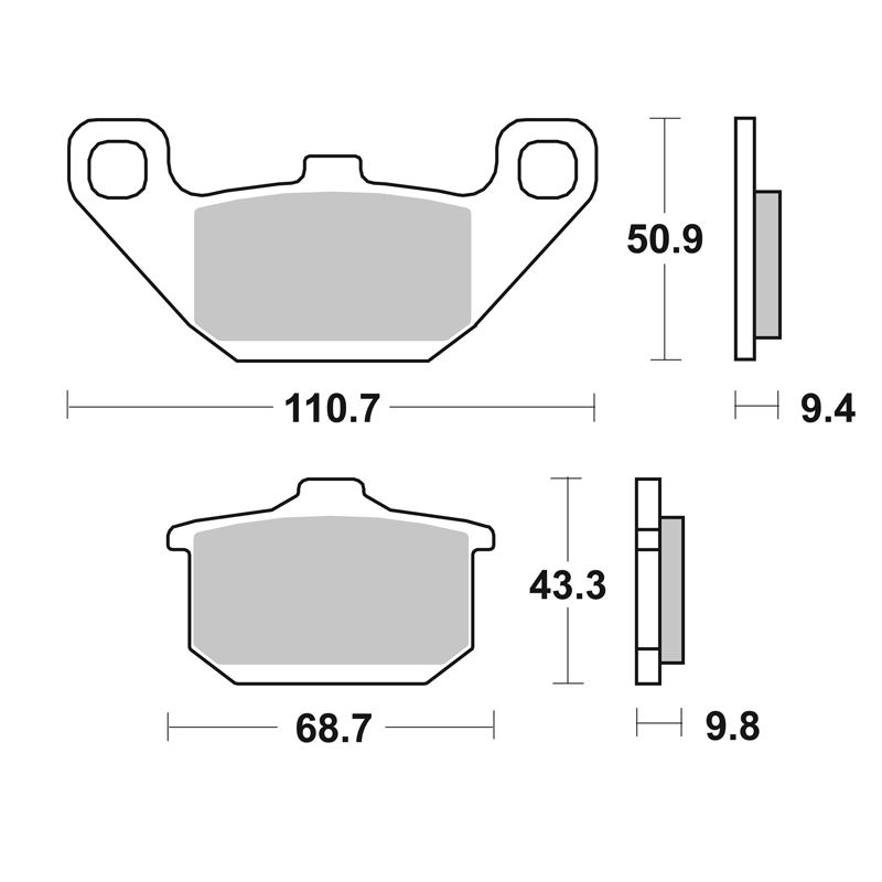 Image of Plaquettes de freins SBS 557HF Organique avant/arrière (selon modèle)