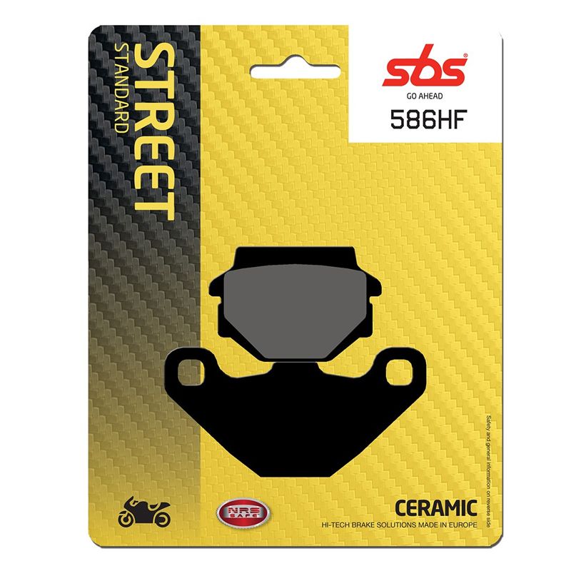 Plaquettes de freins SBS 586HF Organique avant/avant gauche/arrière (selon modèle)