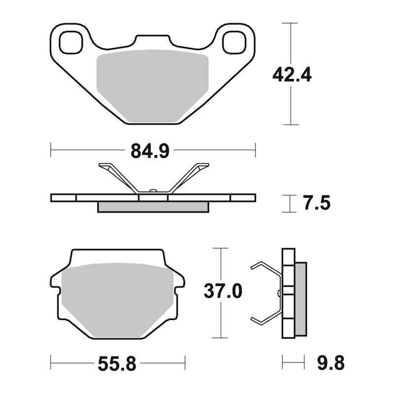 Image of Plaquettes de freins SBS 692HF Organique avant/arrière (selon modèle)
