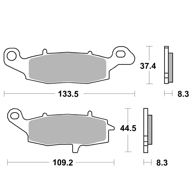 Image of Plaquettes de freins SBS 705HS Sinter Métal Fritté avant/avant gauche (selon modèle)