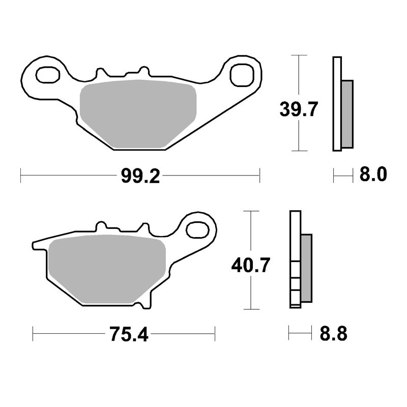 Plaquettes de freins SBS 820SI Sinter Métal Fritté arrière