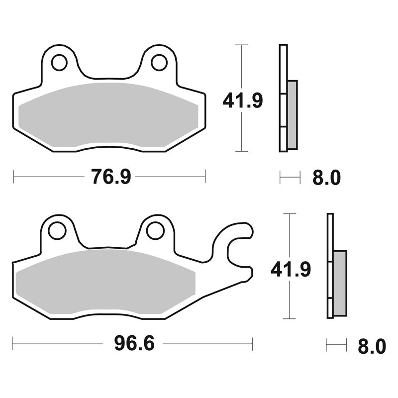 Image of Plaquettes de freins SBS 638HF Organique avant/arrière (selon modèle)