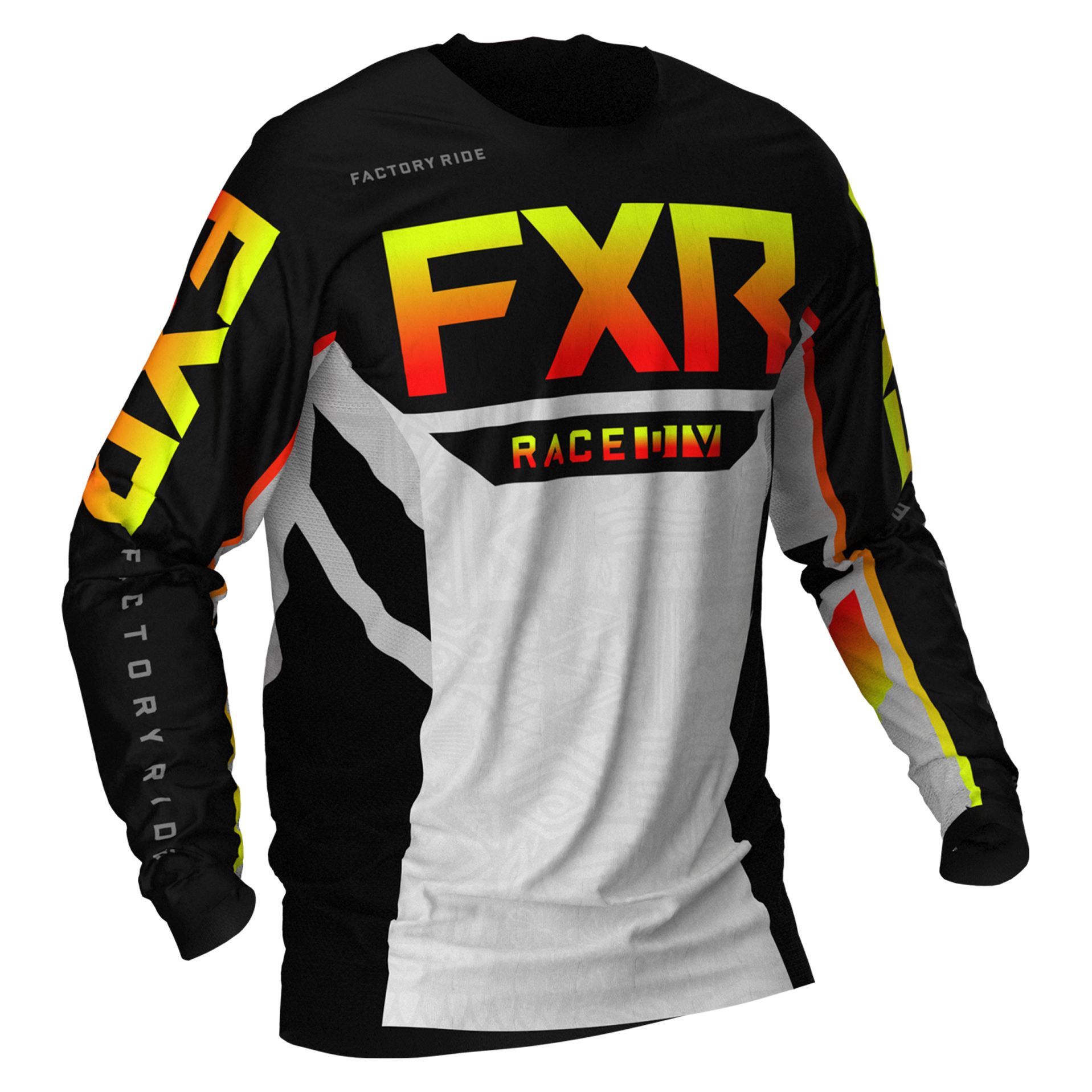 Maillot cross FXR PODIUM BLACK/RED/HI VIS/ GREY AZTEC 2021
