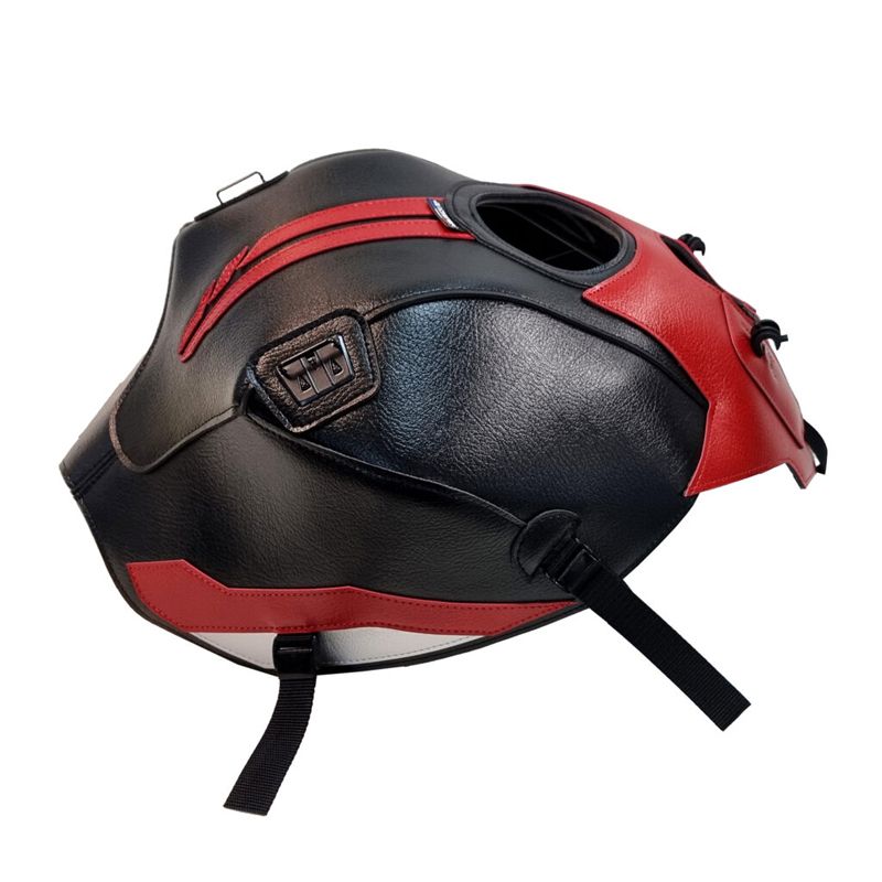 Tapis de réservoir Bagster ROUGE/NOIR/DÉCO ROUGE/ARGENT