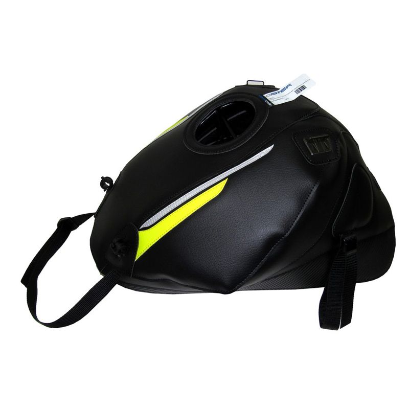 Tapis de réservoir Bagster NOIR MAT GRAINÉ/DÉCO ARGENT/JAUNE FLUO