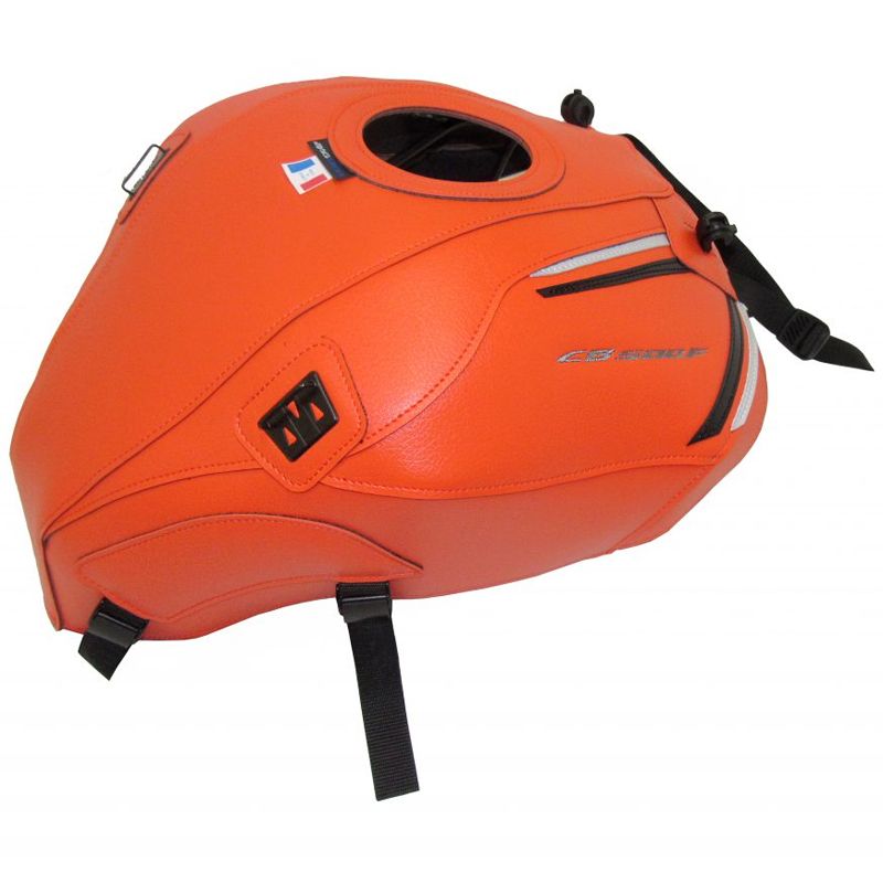 Tapis de réservoir Bagster ORANGE DECO ARGENT/NOIR