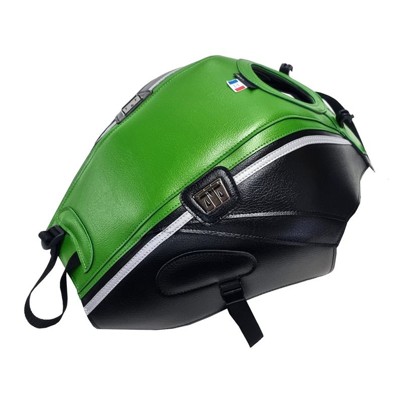 Tapis de réservoir Bagster Vert Nacré/Noir/Déco Argent