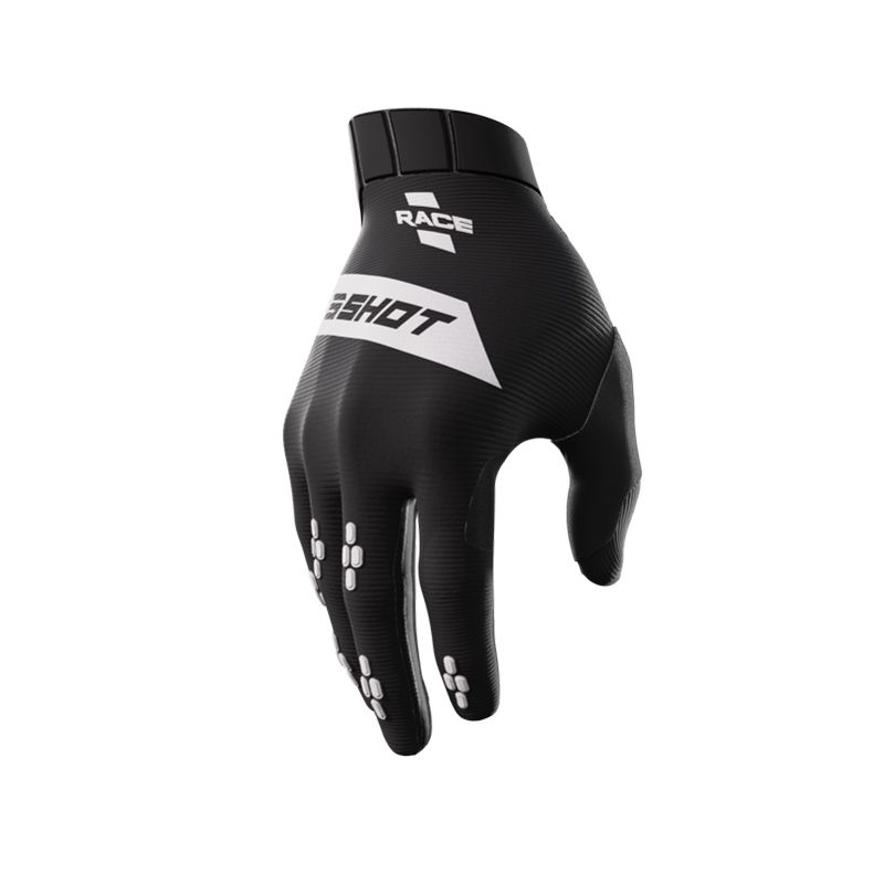 SHOT Gants cross Shot RACE 2024 — noir et blanc