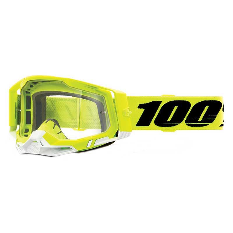 Image of Masque cross 100% RACECRAFT 2 - YELLOW - CLEAR 2022