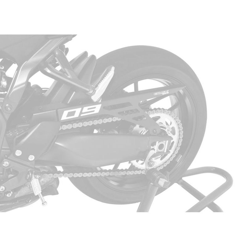 Garde boue Ermax Arrière avec carter chaine en aluminium anodisé