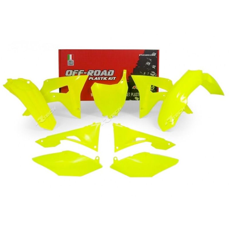 Image of Kit plastiques R-tech Honda jaune fluo