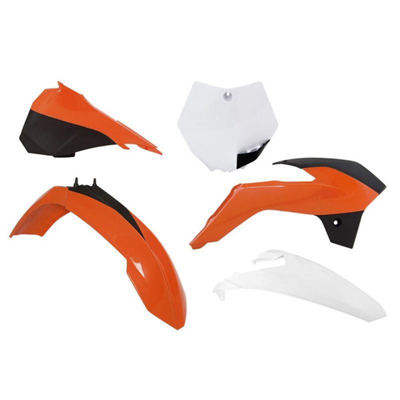 Image of Kit plastiques R-tech 5 p orange-blanc
