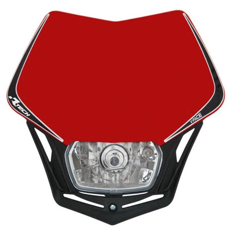 Image of Plaque phare R-tech V-Face Rouge Hsq noir