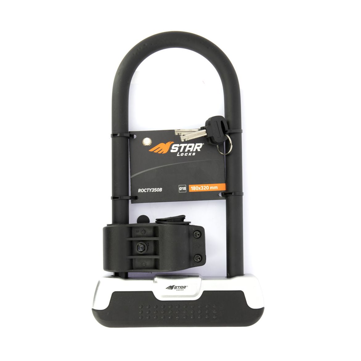 Antivol Star locks U 180 X 320 mm 18mm + Support De Fixation