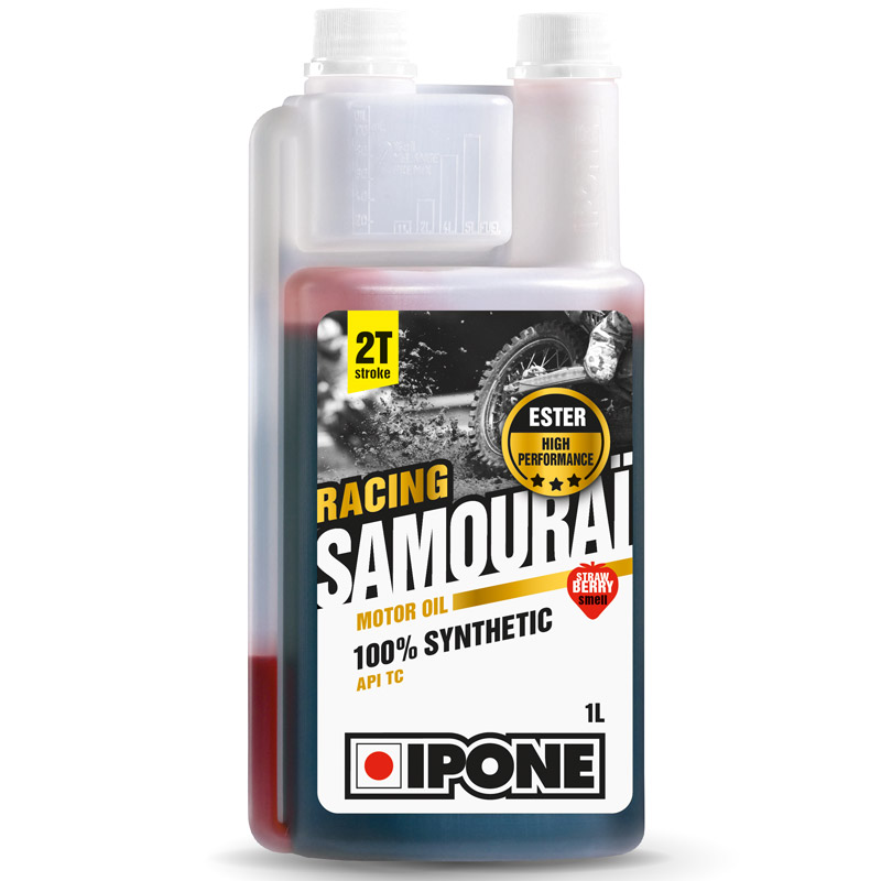 Huile Moteur Ipone Samourai Racing Fraise 100% Synthése - 1 Litre - Doseur