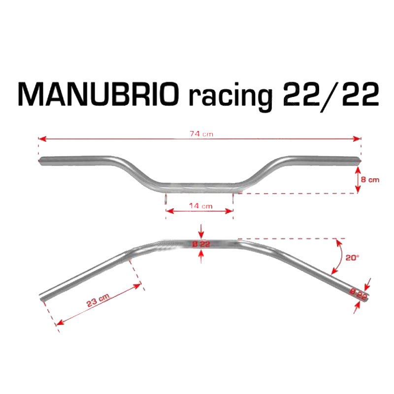Guidons Moto Custom Sonic-Moto | Aluminium 22mm - Bleu | Style Tordu