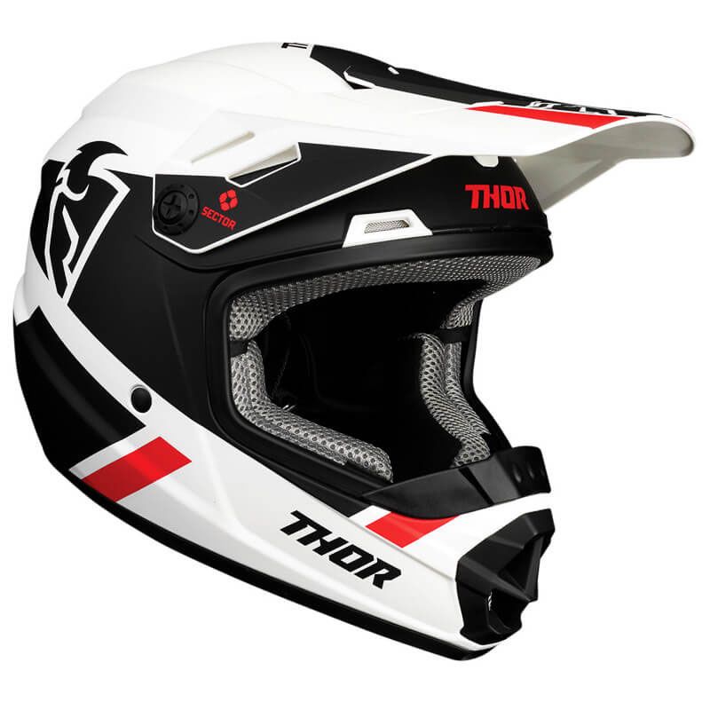 Image of Casque cross Thor YOUTH SECTOR - SPLIT - WHITE BLACK