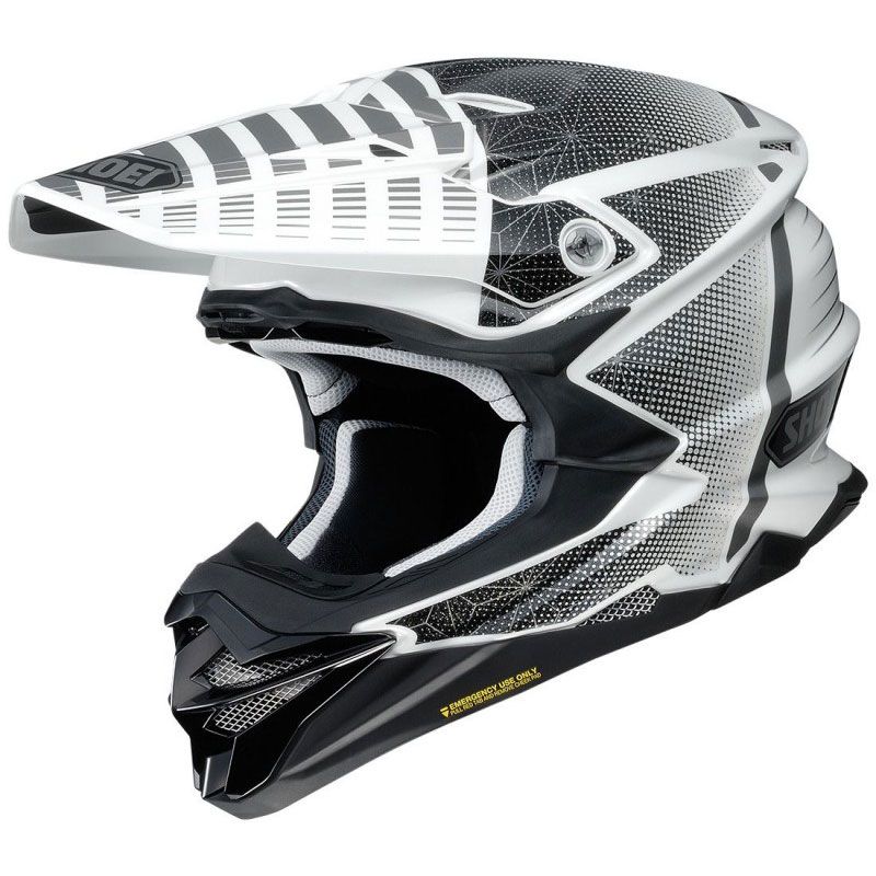 Casque Cross Shoei Vfx Wr Blazon Black White Tc 6 2019 Casque
