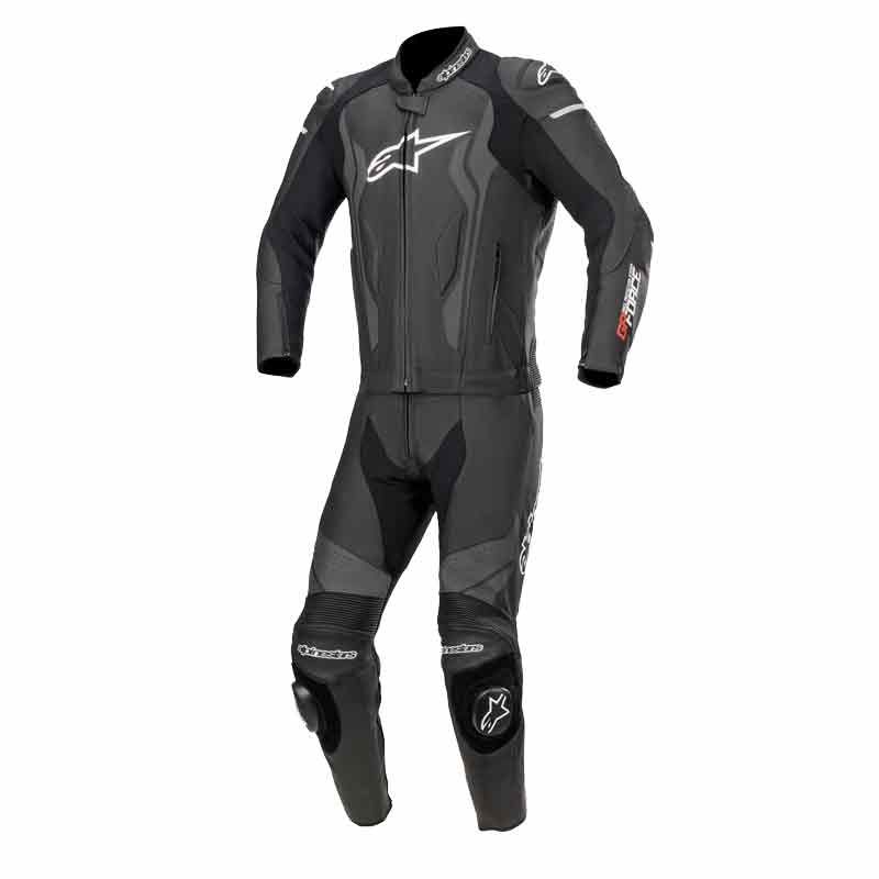 Combinaison de course moto en cuir Alpinestars GP Force 1pc noir blanc
