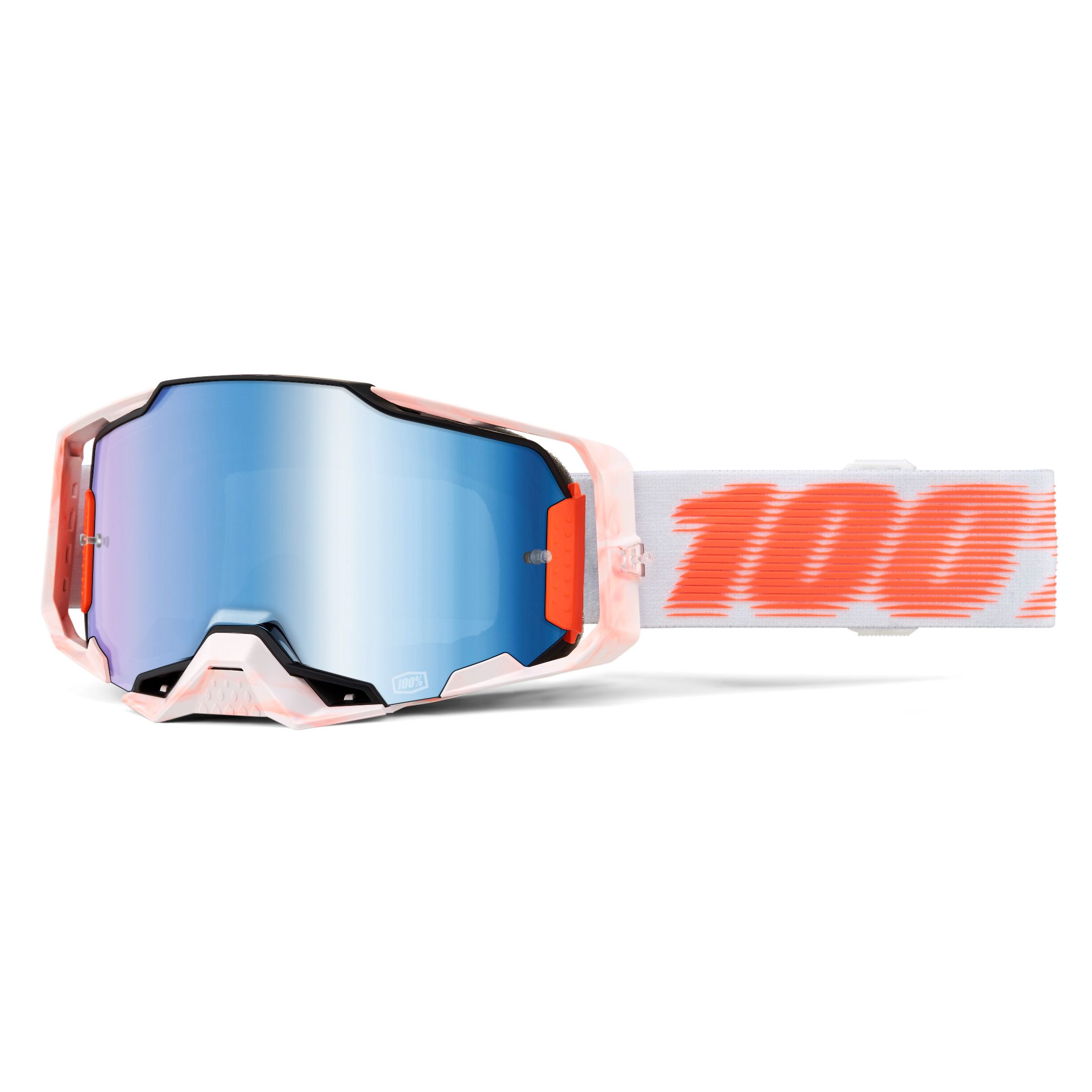 Masque cross 100% ARMEGA TUBULAR - Mirror Bleu 2024