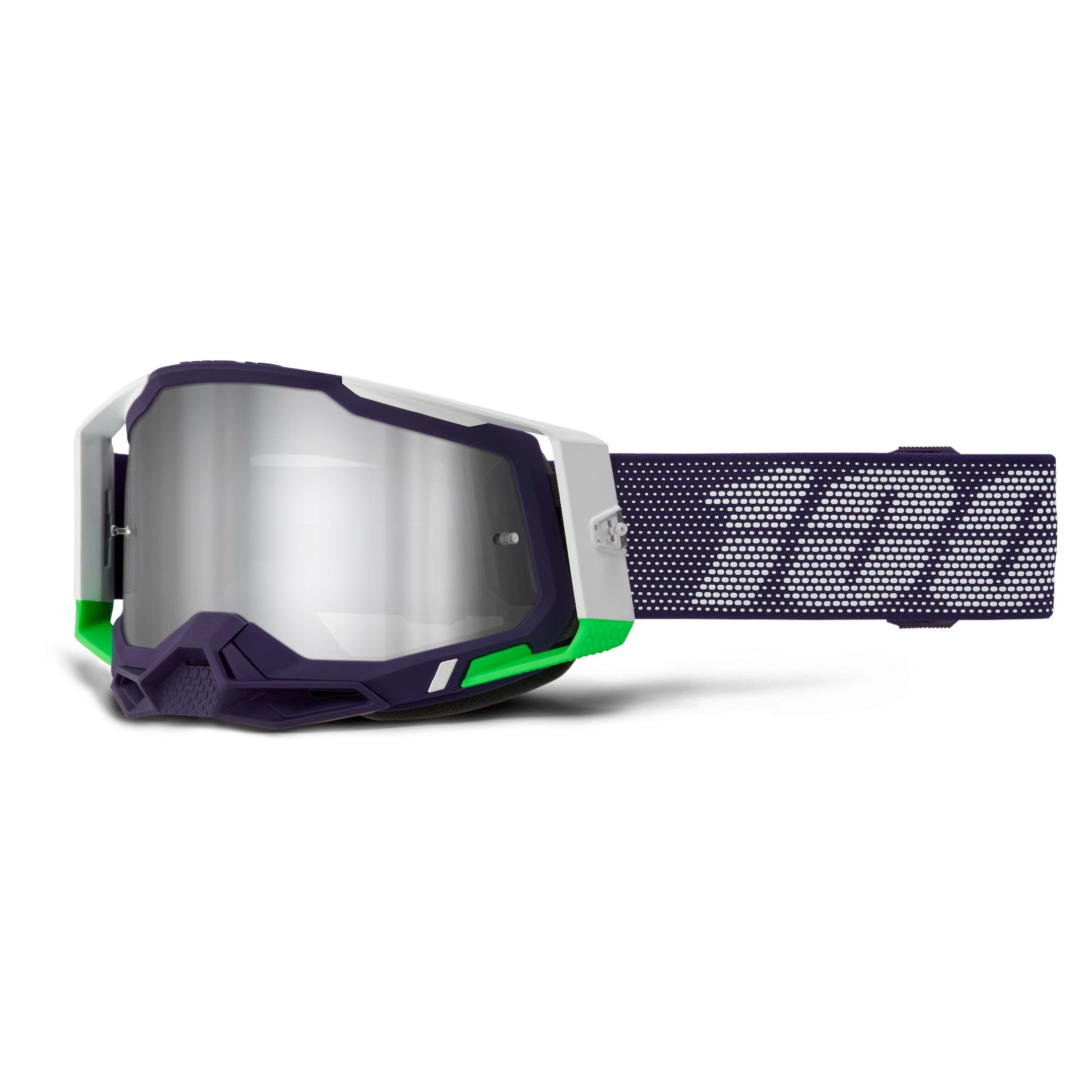 Masque cross 100% RACECRAFT 2 - KRAKOV - IRIDIUM SILVER 2024