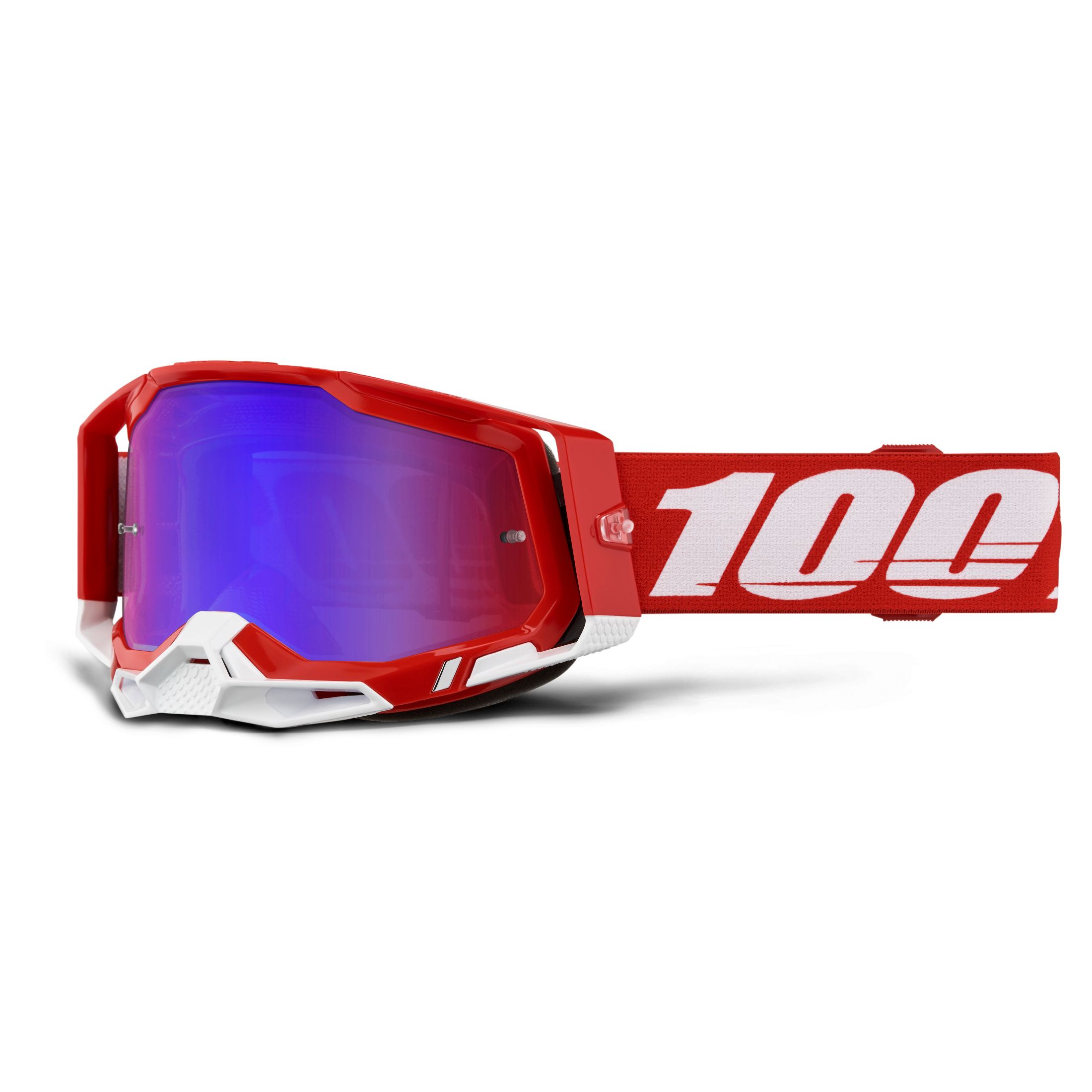 Masque cross 100% RACECRAFT 2 - IRIDIUM ROUGE/BLEU 2024