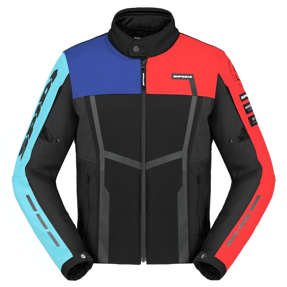 SPIDI Blouson Moto Spidi MOTOJOY — noir, bleu et rouge
