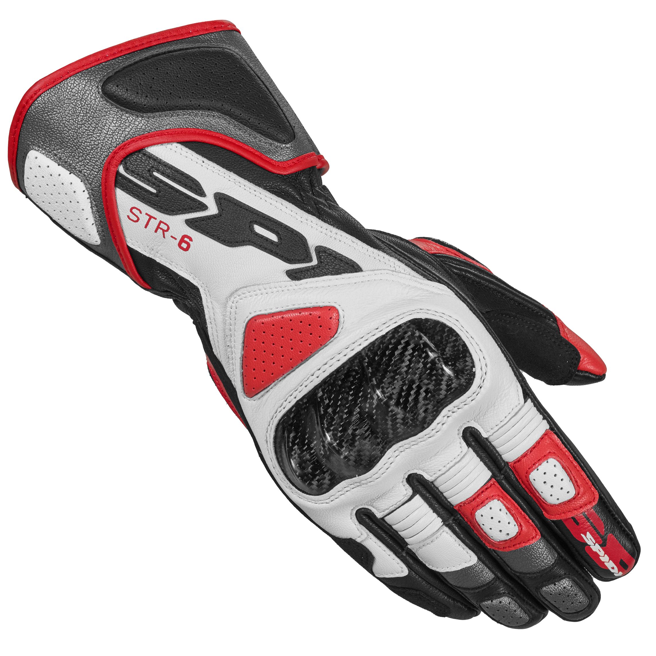 SPIDI Gants Spidi STR-6 — noir, rouge et blanc